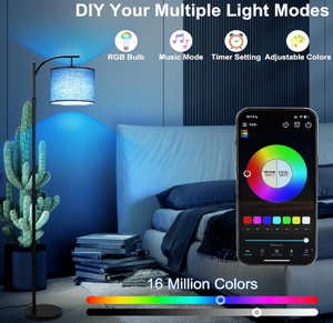 โคมไฟตั้งพื้นผ้า LED ใช้ในบ้านโคมไฟตั้งพื้นดีไซน์ใหม่หรูหราควบคุมผ่านแอปอัจฉริยะโคมไฟตั้งพื้นดีไซน์ใหม่ - Product Image 5