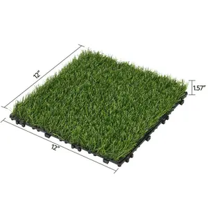 6PCS 12 ''x 12'' sàn trang trí cỏ Pad gạch với tấm chống thấm nước cỏ nhân tạo Turf gạch lồng vào nhau cỏ <span class=keywords><strong>mat</strong></span> - Product Image 1