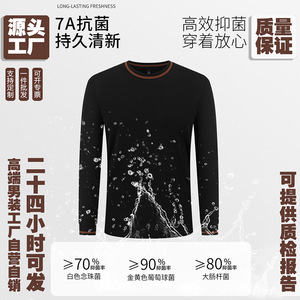 เสื้อยืดแขนยาวคอกลมผู้ชายสไตล์ลำลองเข้ารูปทรงสลิม ผ้าไม่ยับ รุ่นใหม่สำหรับฤดูใบไม้ร่วงและฤดูหนาว เหมาะกับทุกโอกาส - Product Image 4