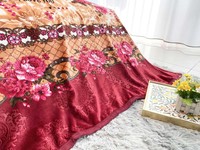 Luxe 100 polyester gros 1ply imprimé vison en peluche doux chaud flanelle couverture jeter tissu pour l'hiver