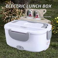 Boîte à lunch portable, réutilisable, chauffable, étanche, écologique, durable, carrée, alimentaire, sans BPA, avec couvercle en plastique, 2 compartiments, 1-3L