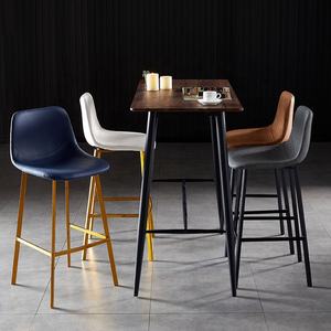 Tissu en cuir marron moderne, chaise de comptoir, avec cadre métallique noir industriel, pour café et Bar, bon marché, nouveauté - Product Image 2