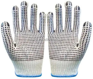 China Großhandels preis Sicherheit/Arbeit/Arbeits handschuh Industrie/Bau/Working Guante PVC Gepunktete/Punkte Baumwolle Strick handschuhe - Product Image 1