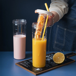 Gobelet à eau pour enfants en plastique écologique avec paille, anti-fuite, infuseur à fruits, bouteille à jus pour la consommation quotidienne - Product Image 3