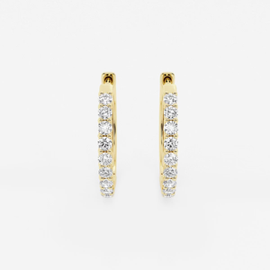 Pendientes de aro con diamantes cultivados en laboratorio de 1/2 quilate, con engaste de púas, para mujer, elegantes, brillantes, joyería fina, regalo minimalista de lujo - Product Image 5