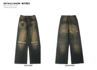 Proveedor de marcas internacionales --- Street Wear Unisex Pantalones holgados de gran tamaño Boys Vintage Jeans Pantalones sueltos rectos para hombres