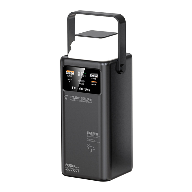 Big Capacity 50000mAh Quick Charge Power Bank With Camping Light LED Lamp for Outdoor