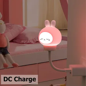 Lámpara LED de noche con Interruptor táctil para bebé, luz nocturna con USB, decoración de dormitorio regulable