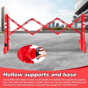 Barricade en plastique extensible clôture portable rétractable barrières extérieures extensibles avec réflecteur pour le contrôle des foules de trafic - Product Image 4