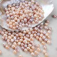 Perles naturelles en gros 8-9mm riz forme ovale blanc perles d'eau douce en vrac