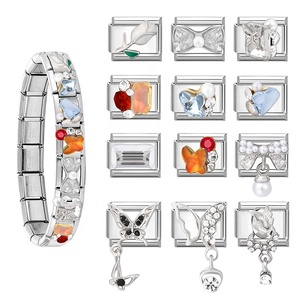 Handmade Italian Modular Charms DIY Accessories Enamel Elastic Stainless Steel Jewelry Bracelets Fashionable Charms for Women - Product Image 3