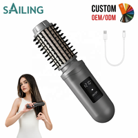 Brosse multi-styler sans fil SC8-1004-5 2-en-1 lissante et bouclante ionique, peigne chauffant portable Type-C 2600mAh