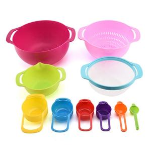 Hot bán nhựa không độc hại trộn bát màu đo Cup và Spoon Set - Product Image 2