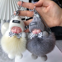 Gantungan Kunci Boneka Bayi Tidur Lucu Manis, Boneka Plush Lembut, Gantungan Kunci Mobil, Hiasan Tas, Hadiah