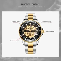 Montres mécaniques CHENXI, automatiques, squelette, acier inoxydable, noir, montre de luxe pour homme, étanche, Relogio Masculino, montre homme