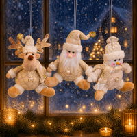 Ensemble de décorations de Noël en peluche à suspendre : Père Noël, Bonhomme de neige, Renne – Poupées en peluche tricotées pour sapin de Noël – Vente en gros