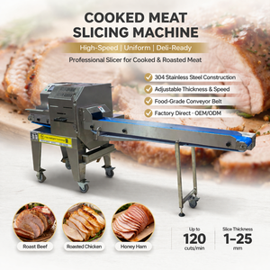 Máquina Cortadora de Carne Cocida, Rebanadora de Jamón y Tocino, Cortadora de Carne para Producción de Comida Estilo Occidental, Filete de Pescado, Rebanadas de Patata - Product Image 1