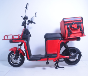 Moto électrique de livraison de nourriture longue portée 2026 |   <span class=keywords><strong>Batterie</strong></span> au plomb-acide 72V avec une autonomie de 80 km |   Scooter cargo rouge avec boîte de livraison - Product Image 1