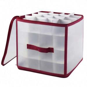 Christmas Day Transparent Plastic Storage Box Foldable Christmas <b>Ornament</b> Storage Box - Product Image 1