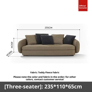 Juego de Sofás Curvos Estilo Crema Saint-Germain con Relleno de Esponja de Alta Densidad y Cubierta de Tela Compuesta <span class=keywords><strong>para</strong></span> Sala de Estar - Product Image 6