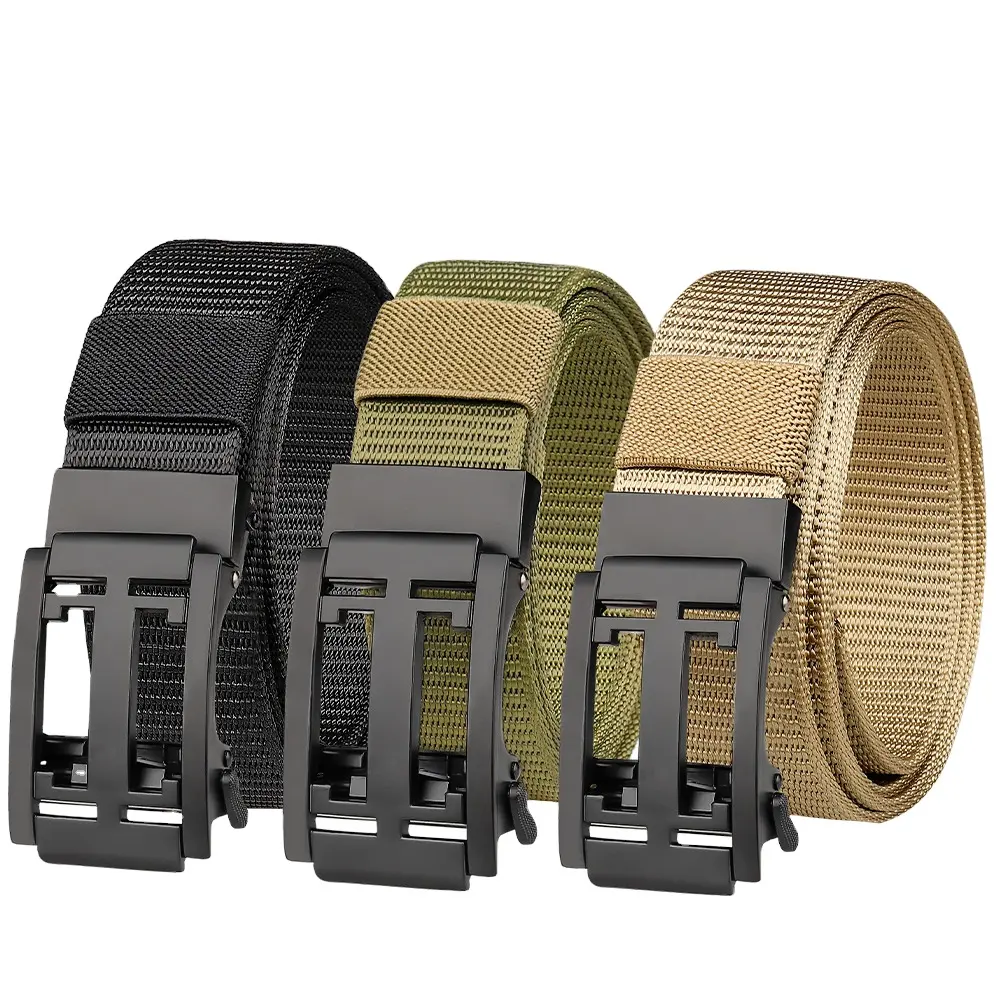 Unisex Nylon Web Canvas Belt Adjustable Slide Plastic Buckle Clutch Style Fashion Work Belt Men Friendly Outdoor Airport Use