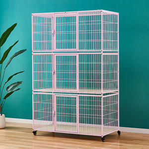 Casinha para Gatos Ecológica Dobrável e Desmontável de Três Camadas com Combinação Livre, Estrutura de Aço Galvanizado com Botão Duplo para Raças Pequenas - Product Image 1