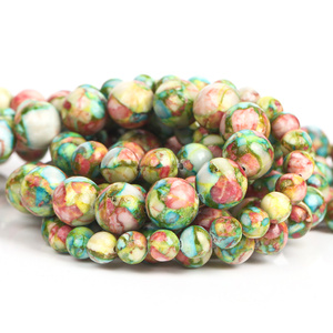 AsVrai U Perle Rotonde Sciolte in Diaspro Naturale Colorato con Sedimenti Marini per Creazione Gioielli Fai da Te Braccialetti Accessori - Product Image 6