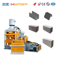 Machine de fabrication de blocs creux en béton avec pompe hydraulique bidirectionnelle PLC, ligne de production de briques entièrement automatique