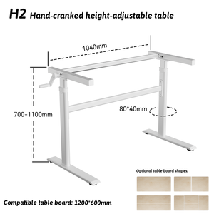 Bureau réglable en hauteur facilement ajustable, table de travail manuelle pour la maison, table élévatrice pour position debout - Product Image 1
