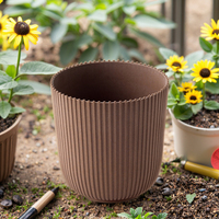 Pot de fleurs en WPC biodégradable et écologique avec trou de drainage pour plantes succulentes d'intérieur XF-J022