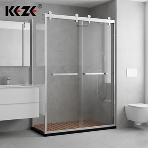 Direct usine : Cabine <span class=keywords><strong>de</strong></span> <span class=keywords><strong>douche</strong></span> <span class=keywords><strong>coulissante</strong></span> avec cadre en verre, receveur en ABS et grille noire, certifiée CE, design moderne et droit - Product Image 2