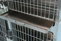 Cage double pour chien en acier inoxydable, cage de transport pour animaux de compagnie, cage d'hébergement durable pour usage intérieur et extérieur