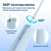 Hydropulseur dentaire portable tout-en-un rechargeable personnalisé 2000 mAh, 4 modes, étanche IPX8, avec système d'alimentation double