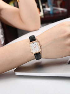 Tomi Luckyfox L25 Bestseller Luxus Damen-Quarzuhren Roségold Quadratisches Gehäuse Römische Ziffern-Anzeige Armbanduhren - Product Image 3