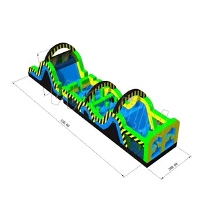 Fabriek Prijs Cycloon Duizelig Dash Opblaasbare Hindernisbaan Springkasteel Springkussen Glijbaan Cursus Voor Verkoop
