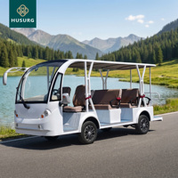 Bus électrique touristique HuSurg 23 places, longue autonomie, batterie au plomb-acide, fabriqué au Shandong pour le transport du personnel des entrepôts et des usines