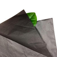Papier de soie recyclé noir avec impression personnalisée, idéal pour les bouquets de fleurs et l'emballage de cadeaux floraux