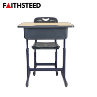 Ensemble table et chaise d'étude individuelle pour étudiants, idéal pour les salles de classe des écoles et des universités, avec design personnalisable