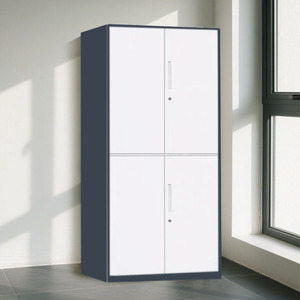 خزانة ملفات فولاذية للمستشفيات بتصميم عصري وأربعة أبواب فولاذية ورفوف قابلة للتعديل مطلية بالبودرة للمكاتب والمدارس - Product Image 3