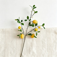 Tiges de verdure de qualité, branches de citron artificielles à plusieurs têtes, décoration d'intérieur, plantes vertes artificielles