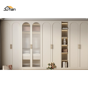 Tủ quần áo gỗ nguyên khối sang trọng Jane Châu Âu Cơ chế trượt gấp Cửa kính cho nhà bếp khách sạn phòng ngủ phòng tập thể dục sử - Product Image 2