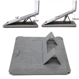 Housse d'ordinateur portable multifonctionnelle 4-en-1 en cuir PU souple, magnétique, étanche, durable, portable, 13-15 pouces, avec support intégré, style sac à main - Product Image 4