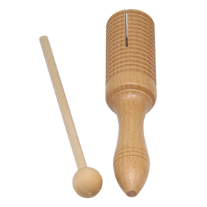 Guiro en bois avec marteau pour les cours de musique des enfants, percussion à tonalité naturelle, sûre et facile à utiliser - Product Image 2