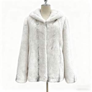 Nuovo Stile 2026: Cappotto in Vera Pelliccia di Visone, Morbido e Liscio, di Alta Gamma, con Cappuccio, Elegante e Lavorato a Mano, di Qualità Superiore - Product Image 1