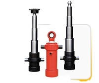 Mini vérin hydraulique télescopique multi-étages avec construction en acier et roulement pour remorque benne basculante, pression 250 bars