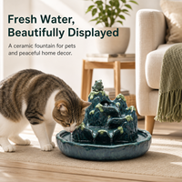 Dispensador de Agua Automático para Mascotas, Cerámico, Electrónico, Silencioso, Ecológico, con Carga USB, Bebedero con Filtro para Perros y Gatos