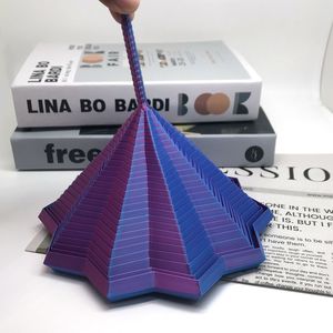 SureGlow 3D Printed Plastic Octagonal Handle Screw Tower <b>Magical</b> Geometric Desktop Spiral Decompression Creative Puzzle Toy for - Product Image 2