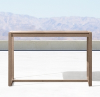 Table et chaises de jardin en teck style bistrot, mobilier de luxe, tabourets de bar en bois