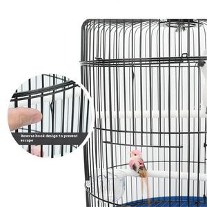 Yeni yeniden tasarım toptan katlanabilir metal kuş papağan kafes yetiştiriciliği kare büyük demir güvercin kuş kafesi kanaryalar için - Product Image 5
