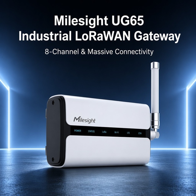 Milesight LoRaWAN Gateway UG65 Industrial SX1302 IoT Hub Smart Building System Solution for School Apartment Project